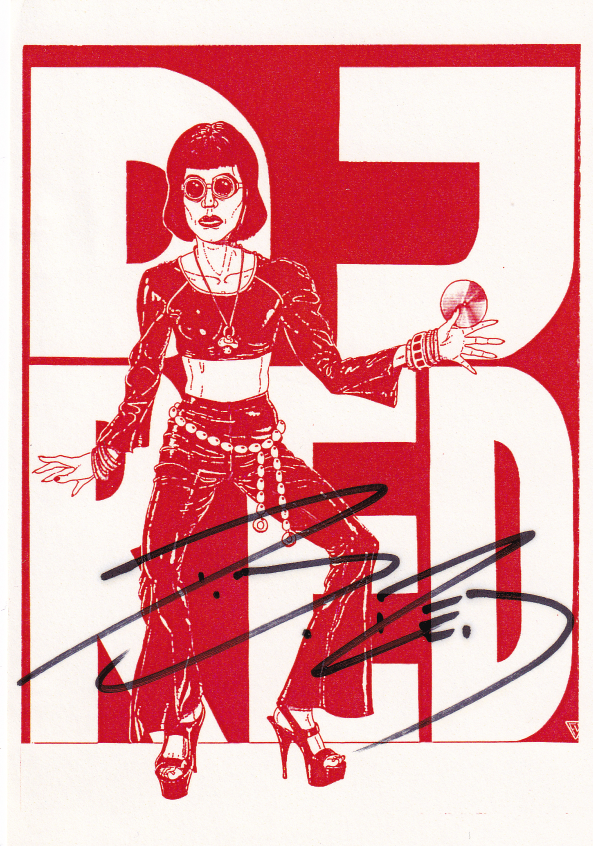 Signierte DJ RED Autogrammkarte